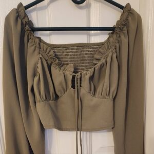 Elegant Olive Green Women's Top